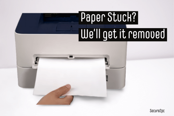 printer paper stuck inside
